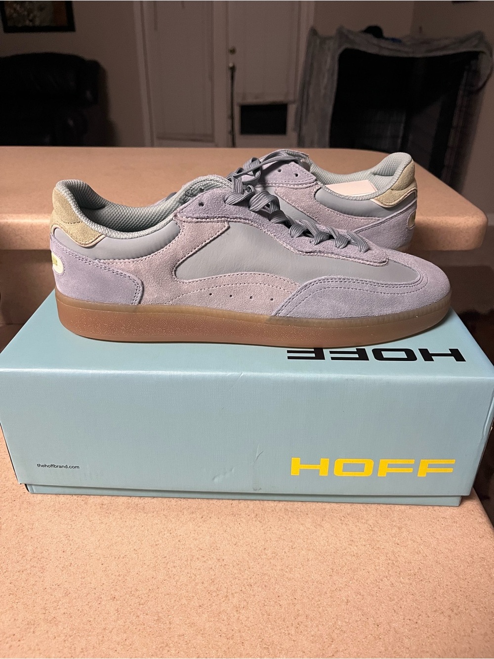 HOFF Park Stone Blue suede and nylon terrace sneakers + Sneaker Protector